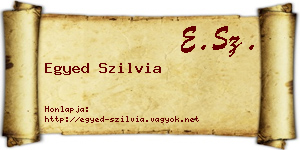Egyed Szilvia névjegykártya